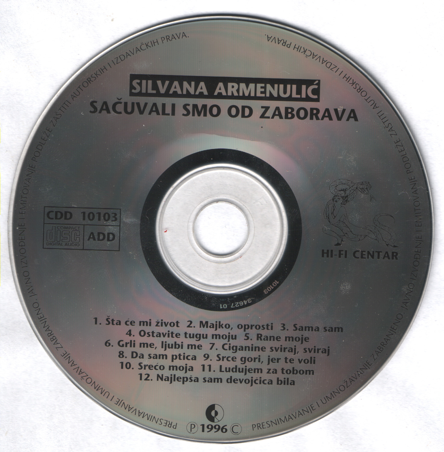 Silvana Armenulic 1996 Cd