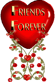 Red heart friends forever