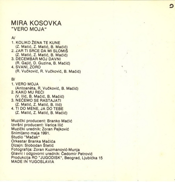 Mira Kosovka 1991 Vero moja zk