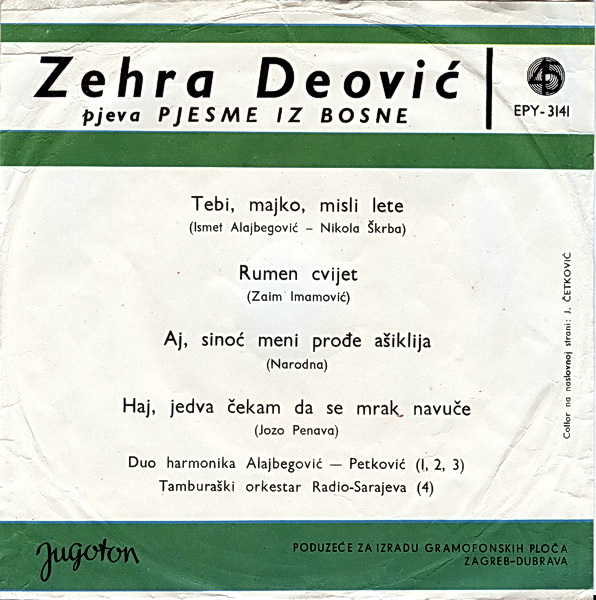 Zehra Deovi Pjesme Iz Bosne z