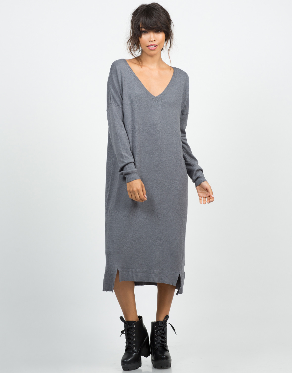 longsweaterdress gray front