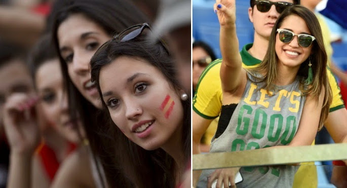 Hottest world cup fans brazl spain